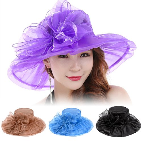 Everyday Women's Fashion Summer Derby Cap Tea Party Wedding Hat (Black) - Thumbnail 2