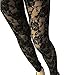 Juicart Women Vintage Lace Through Leggings Pants Footless Tights Trousers (Black)