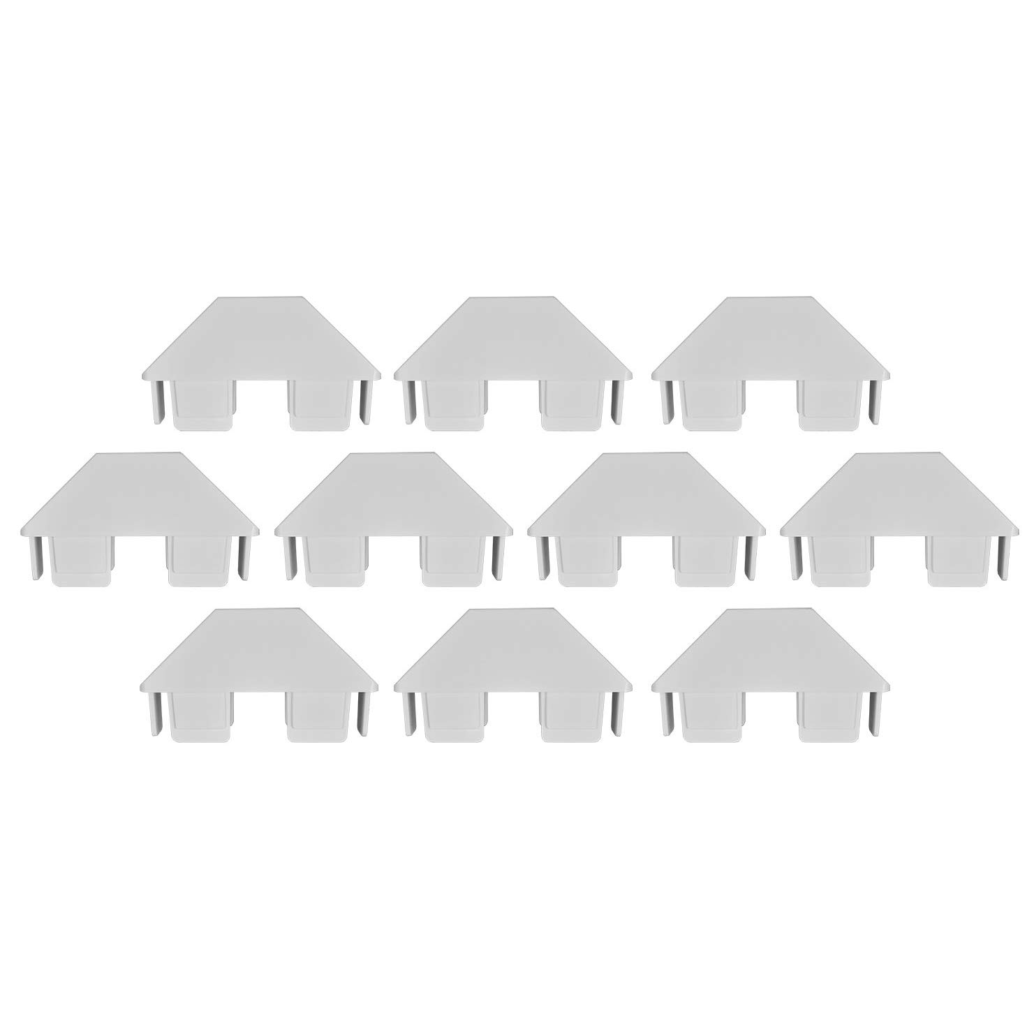 Weatherables Vinyl Picket Fence Caps – White Vinyl Caps for a Distinct, Finished Look, Made for 7/8in x 3in Vinyl Picket Post (Dog Ear, 10 Pack)