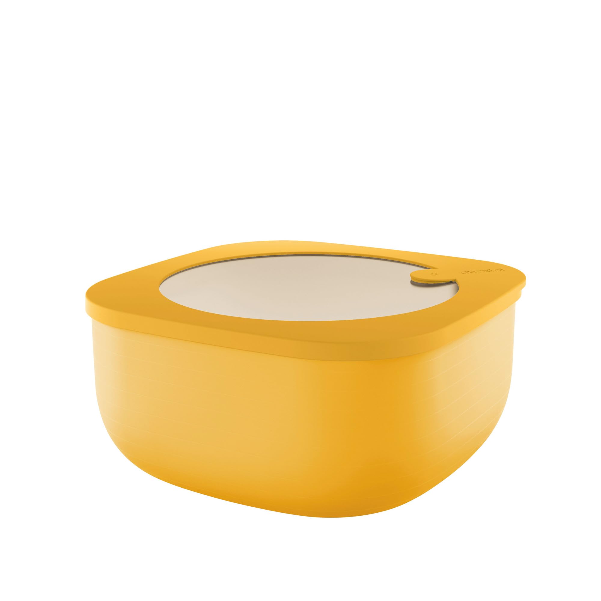 Guzzini - Kitchen Active Design, STORE&MORE BIO, Shallow Airtight Fridge/Freezer/Microwave Containers (L) - Mango Yellow, 19,5 x 19,5 x h9,3 cm | 1900 cc - 170721236