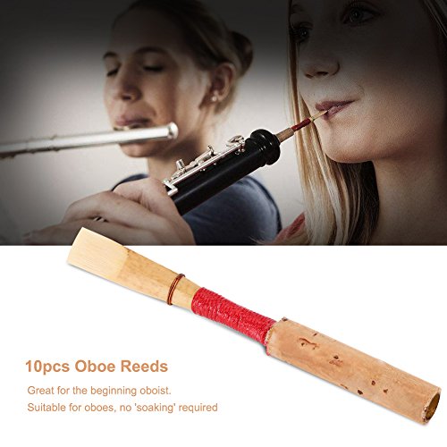 image for SolUptanisu 10pcs Bamboo Oboe Reeds,Medium Strength Soft Handmade Oboe