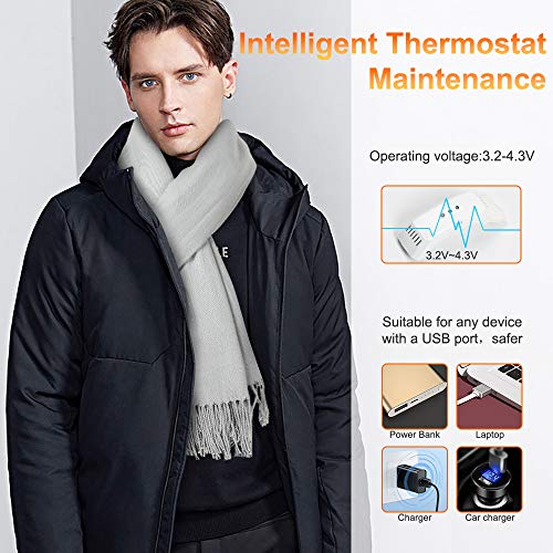 Heated Scarf, New USB Electric Semiconductor Cashmere Scarf for Women and Men - Thumbnail 4