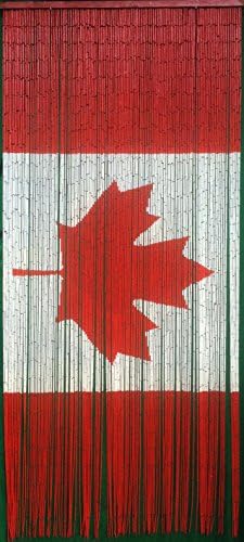 Canadian Flag Beaded Curtain 125 Strands (+hanging hardware)