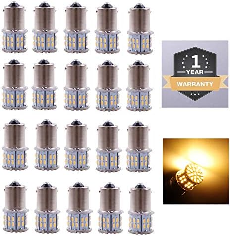 Cargo LED 20 Pcs Extremely Super Bright 1156 1141 1003 1073 BA15S 7506 50 SMD 3014 LED Replacement Light Bulbs for RV Indoor Lights 3000K Warm White