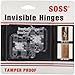 SOSS 101CUS26D Mortise Mount Invisible Hinges with 4 Holes, Zinc, Satin Chrome Finish, 1-11/16