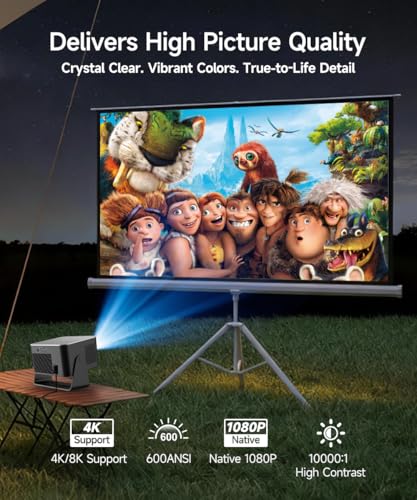 Magcubic Mini Projector 4K 8K 1080P Supported, Portable Projector, WiFi 6 Bluetooth 5.4, 600 ANSI, Auto Focus, 12 W Speaker, 180° Rotation, Smart Projector, Mobile Phone, Home Cinema