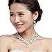 Miraculous Garden Luxury Silver Plated Rhinestone Faux Pearl Necklace Earrings Jewelry Sets for Wedding Bridal Party