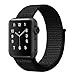 Esay Watch Sport Loop Band, Hook and Loop Fastener Adjustable Closure Wrist Strap Lightweight Breathable Nylon Replacement Band for Apple Watch Nike+, Series 3/2/1, Sport, Edition (38MM, Dark Black)