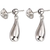 Chunky Teardrop Dangle Earrings for Women,Gold Waterdrop Dangling Earrings,Big Teardrop Statement Earrings