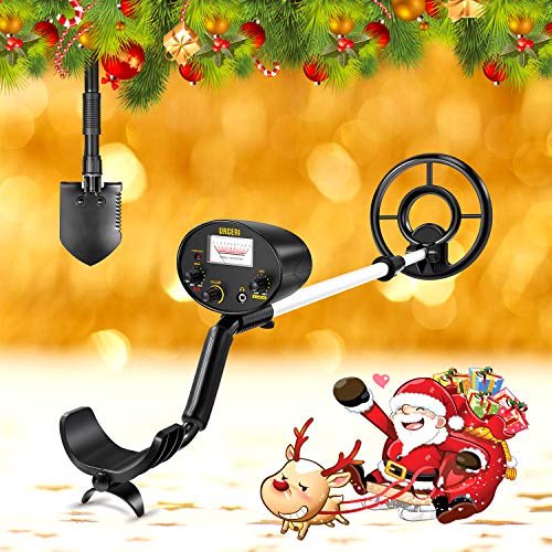 URCERI Metal Detector Waterproof Professional Gold Finder Ultimate Treasure Hunter with Pinpoint Function, Submersible Search Coil & Folding Shovel Included easy for Kids and Adults