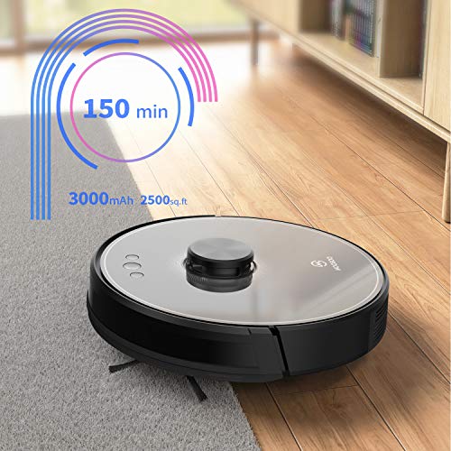 MOOSOO Robot Vacuum, Lidar Navigation SLAM Mapping, 2200Pa Suction, Wi