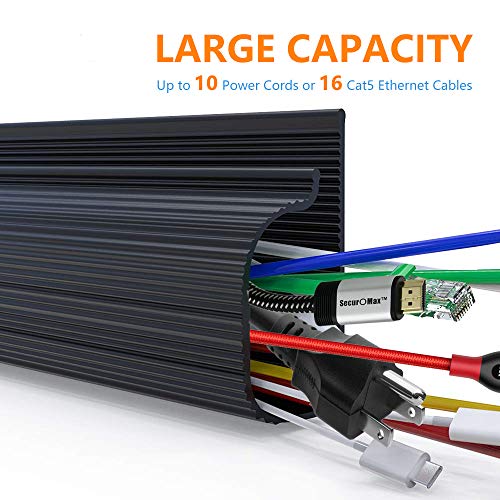 J Channel Cable Raceway with 5M Adhesive - Computer Desk Cable Management System - TV Cable Concealer and Cable Hider - 95" Desk Cord Organizer - Under Table Cord Cover Management for Office, Home