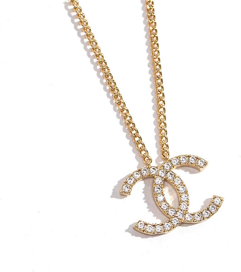 yaeded European and American necklace fashion micro inlay C letter neck chain clavicle chain pendant accessories women