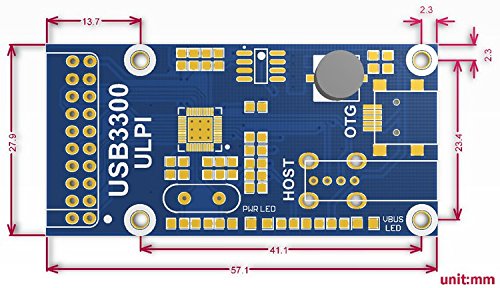 Waveshare USB3300 USB HS Board Host OTG PHY Low Pin ULPI MIC2075-1BM Onboard Evaluation Development Module Kit