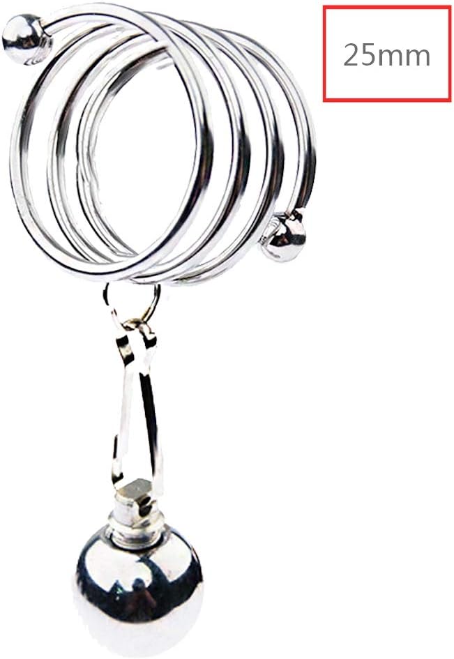 JYJY Reusable Stainless Steel Enhancer Ring Single Ball Pull Beads Peninn@s Ring L-O-C-K Ring for Men-25mm