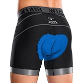 Bikewa Men's Cycling Underwear with Anti-Slip Leg Grips 4D Padded Bike Shorts MTB Liner for Bicycle Biking Riding