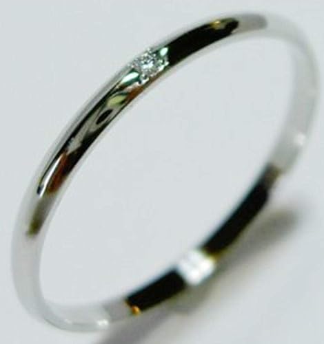 Amazon Pt900 ハードプラチナ スリム リング 結婚指輪 マリッジリング ペアリング P900 Slim 2 ダイヤ付き 14 リング 通販