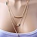 Layered Necklaces Long Chain Hamsa Hand of Fatima Evil Eye Necklaces Pendant for Women Rose Gold