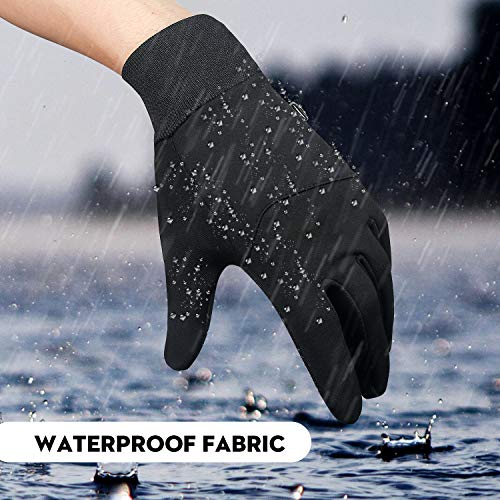 SKDK Winter Gloves Warm Lightweight Touchscreen Windproof Warm Touchscreen Gloves Men Women for Hiking Cycling Running Sports (Black, XL)