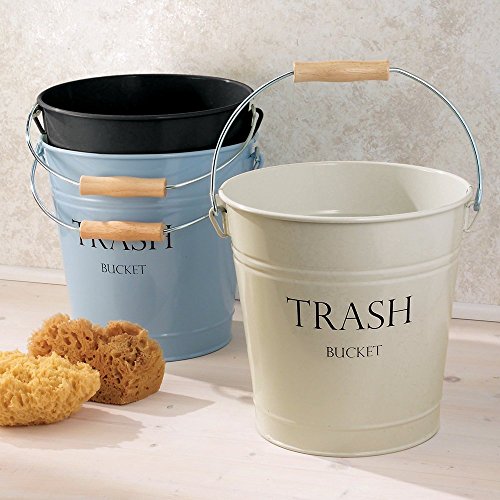 iDesign Pail Metal Wastebasket Trash Garbage Can for Bathroom, Bedroom