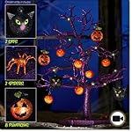 Avon Halloween LED Sparkle Tree with Cats, Pumpkins And Spiders, 19-Inches
