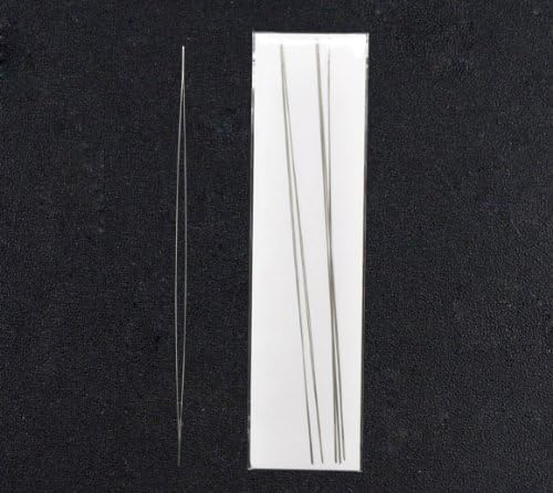 GeoBIX(TM)6PCs Big Eye Curved Beading Needles Easy Thread Needlework Silver Tone 125x0.6mm