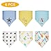 6PCS 100% Natural Organic Cotton Baby Drool Bibs - Super Water Absorption and Soft Saliva Towel for Teething and Drooling Boys & Girls from 0-5 Years Old
