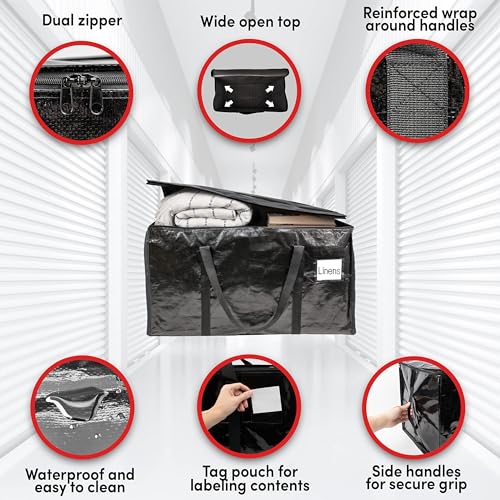TERRIFI 4 Heavy Duty Extra Large Moving Bags, Stronger Handles, Durable Storage Packing Bags, Perfect for Transport, Ideal for Organizing and Packing