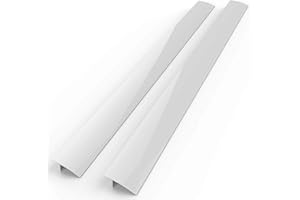REEDTOCK Silicone Stove gap covers, Oven Gap Fillers Seals Gaps Between Stove and Countertop, Easy to Install, Heat Resistant, 2 Pack (White, 21 inches)