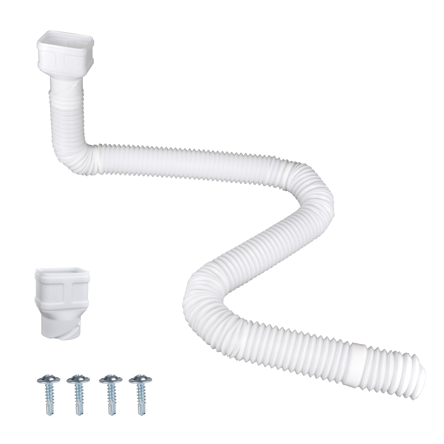 Photo 1 of Prestantious 16.5ft Long Gutter Downspout Extensions, Downspout Extender Drainage Pipe for 2"×3" and 3"×4" Downspout, Outside Diameter 3.1 Inches, Pipe Stretched Length 16.5ft (White-1 pack)