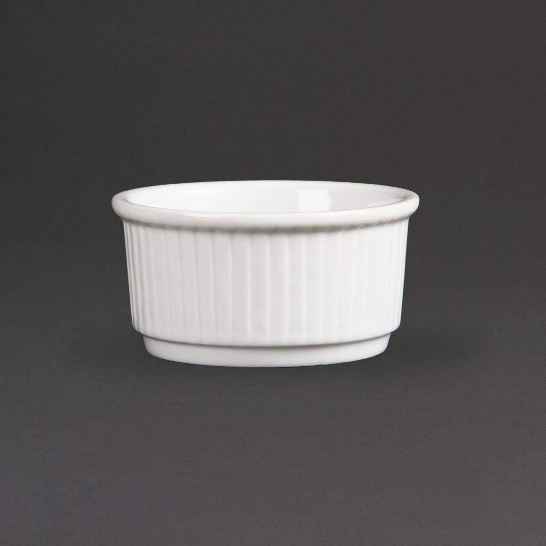 Olympia Whiteware Stacking Ramekins 85mm Porcelain Dishes Bakeware 12pc