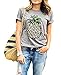 Youzee Womens Short Sleeve Pineapple Print Casual Loose T-shirt Blouse Tops
