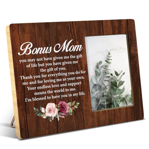 NGAEAK Rustic Bonus Mom Wood Picture Frame - Step