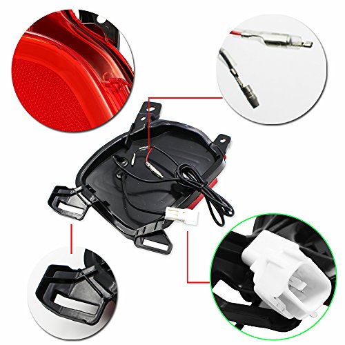 GTINTHEBOX LED Rear Bumper Reflector Brake Tail Lights for 2015-2018 Toyota Highlander,2 Pcs - Thumbnail 2