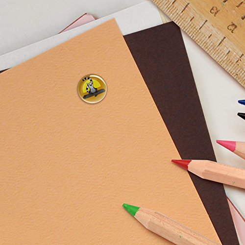 Ring-Tailed Lemur on Log 0.5" Puffy Bubble Dome Scrapbooking Crafting Sticker Set