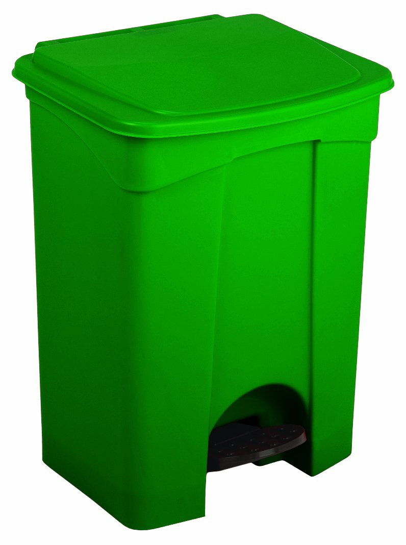 Continental 18GN, Green Plastic Step On Receptacles, 18 gallon Capacity