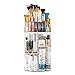 Jerrybox Makeup Organizer Adjustable Professional Makeup Organizer, Compact Size with Large Capacity, Fits Different Types of Cosmetics and Accessories Square (Transparent)