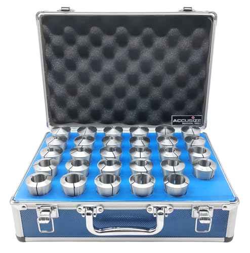 Accusize 5C Round Collets Hardened & Ground, 1/8"-1" x 32nds, 29-Pc Set at Amazon