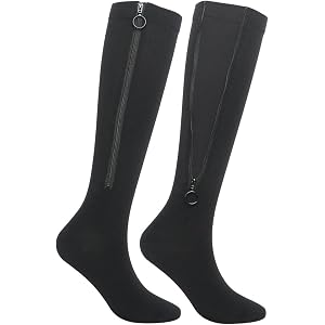 KELIUM Zippra Zipper Compression Socks for Men,Zip-Up Closed-Toe Compression Socks