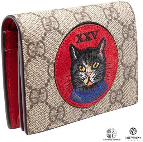Amazon Gucci グッチ ミスティックキャット Ggスプリーム コンパクト財布 二つ折り ミニ カードケース レディース レッド 赤 猫 Cat 並行輸入品 財布