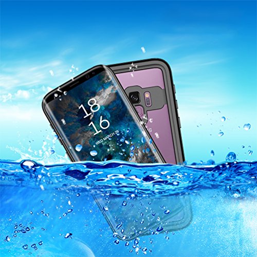 Hayder Galaxy S9 Case Waterproof Shockproof Snowproof Dustproof Clear Rugged Case with Built-in Screen Protector for Samsung Galaxy S9 (Black)