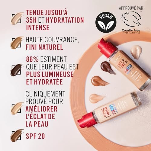 London Lasting Finish jusqu'à 35h, 203 True Beige, fond de teint, longue tenue, hydratant, formule vegan, couvrance totale, 30 ml