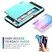 iPhone 7 Case, Vofolen Sliding Card Holder iPhone 7 Wallet Case Cover Secret ID Slot Rugged Protective Hard Shell Skin Flexible Soft TPU Rubber Hybrid tough Bumper Armor case for iPhone 7 8 -Sky Blue