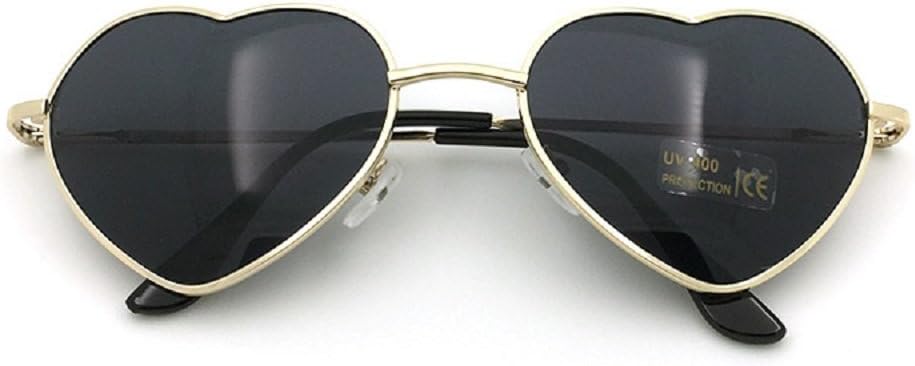 Flowertree Women's S014 Heart Aviator 55mm Sunglasses