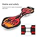ENKEEO Caster Board with Hand Grip, Illuminating PU Casters and Carrying Pouch, Weight Capacity Up to 220lbs. Orange