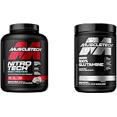 Muscletech Whey Protein Powder Nitro-Tech Whey Protein Isolate &amp; Glutamine Powder 100% Pure L Glutamine Powder | Post Workout Recovery Drink | L-Glutamine Powder
