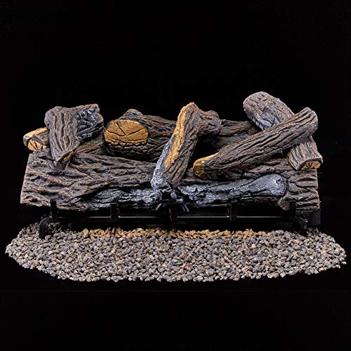 Duluth Forge Ventless Natural Gas Log Set 24 in. Stacked Red Oak-Manual Control, 24 Inch - Thumbnail 2