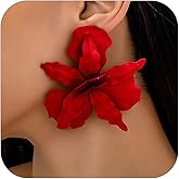 Large Flower Earrings For Women Fashionable Exaggerated Colorful Flower Earrings Vintage Elegant Statement Jewelry Accessories