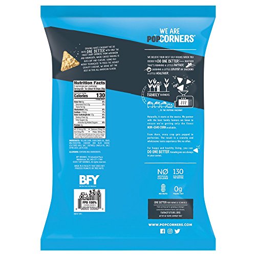 POPCORNERS White Cheddar, Popped Corn Chips, Gluten Free, NonGMO (5oz