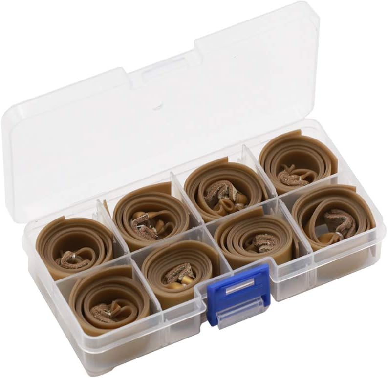 Huntcool 10pcs Powerful Slingshot Flat Rubber Band 0.75mm Thickness with Box for Hunting Slingshot Catapult
